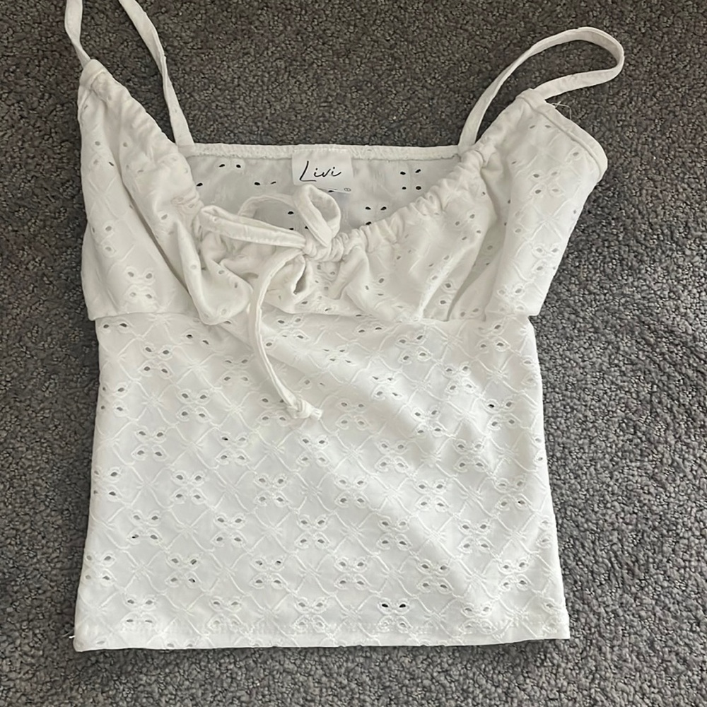 White Floral Tank top